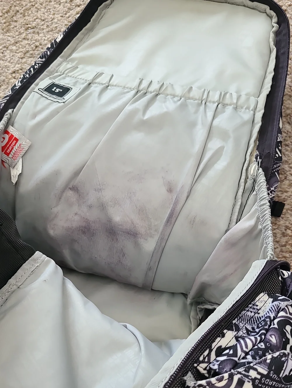 Burton Black & White Graphic Logo Backpack